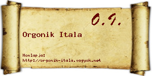 Orgonik Itala névjegykártya